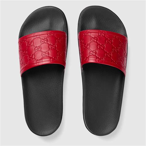 black gucci signature slide sandal|Gucci transparent sandals.